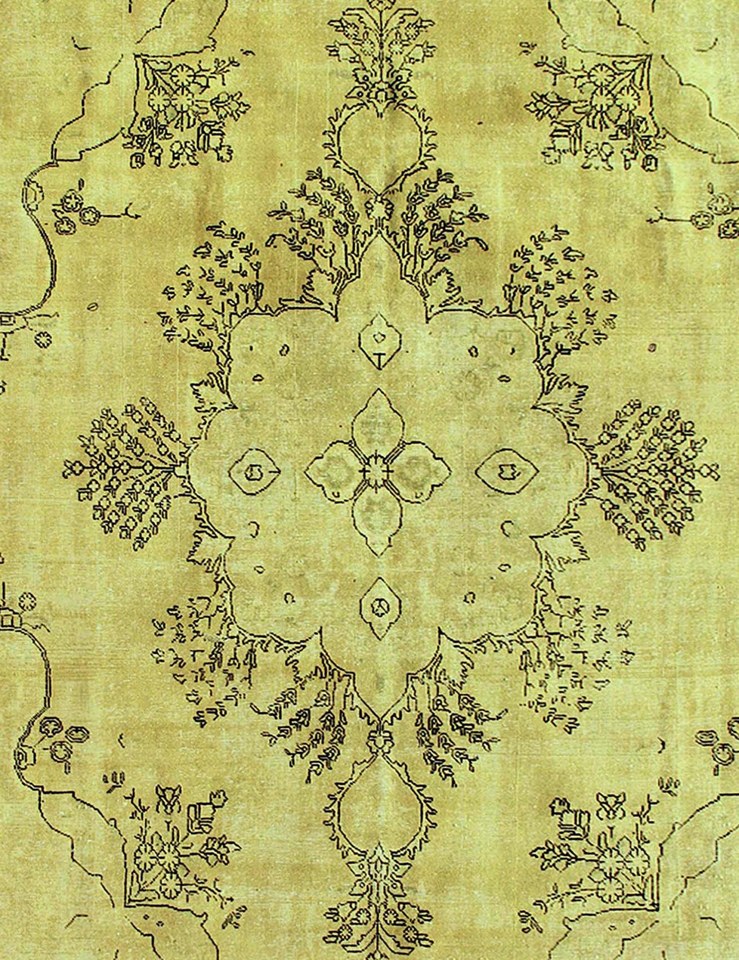 Persisk vintage matta  gul <br/>370 x 285 cm