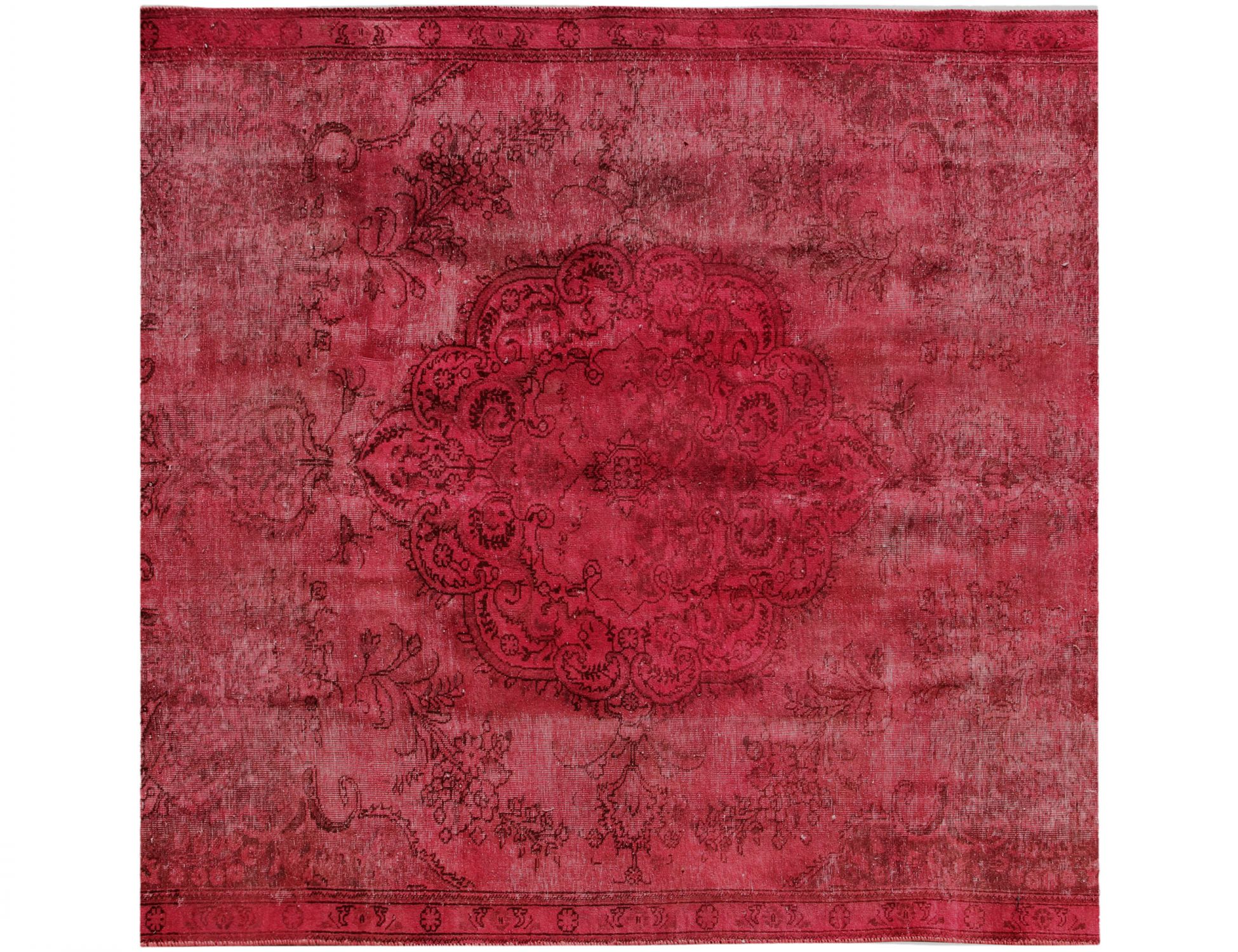 Persischer Vintage Teppich  rot <br/>196 x 196 cm