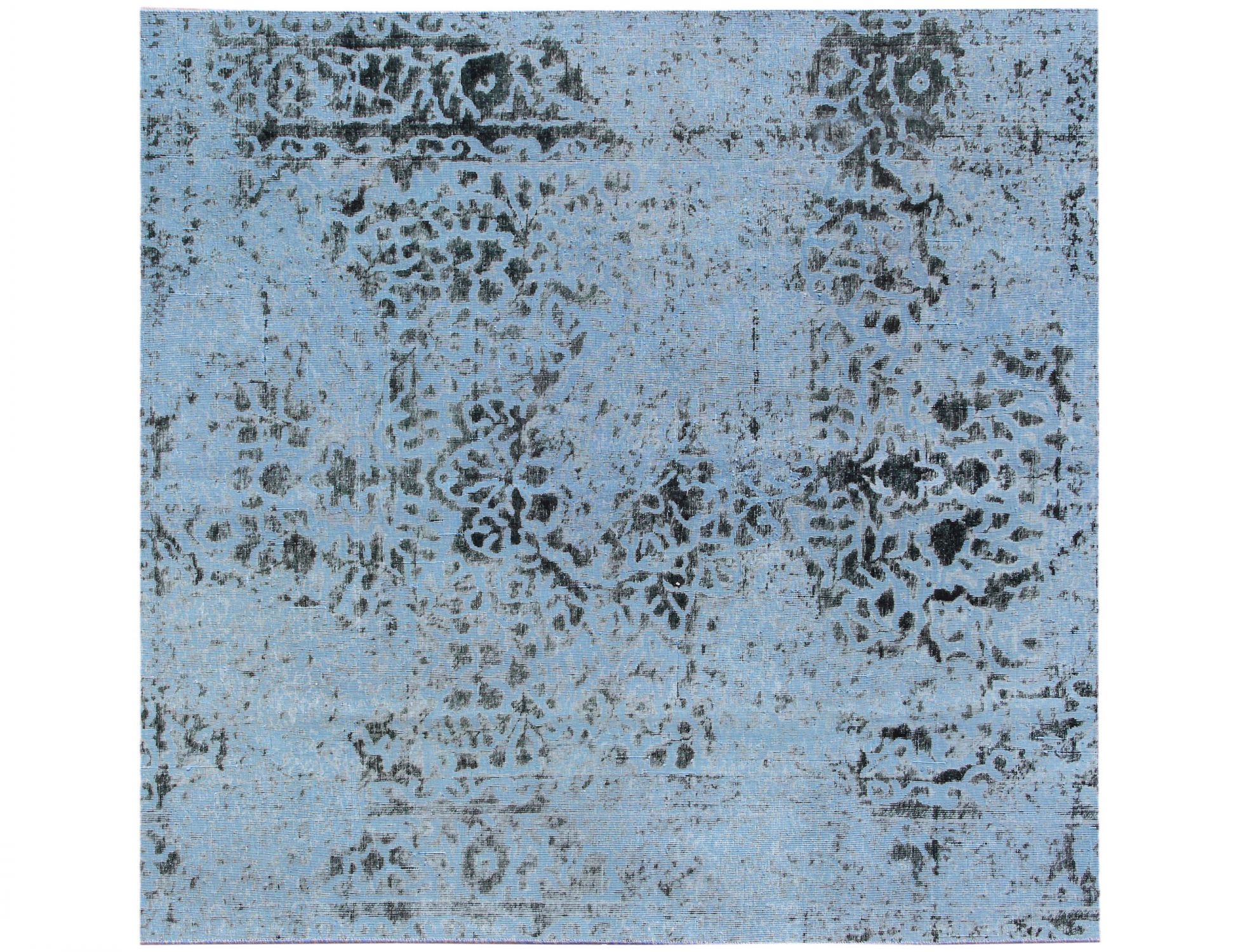 Quadrat  Vintage Teppich  blau <br/>198 x 198 cm