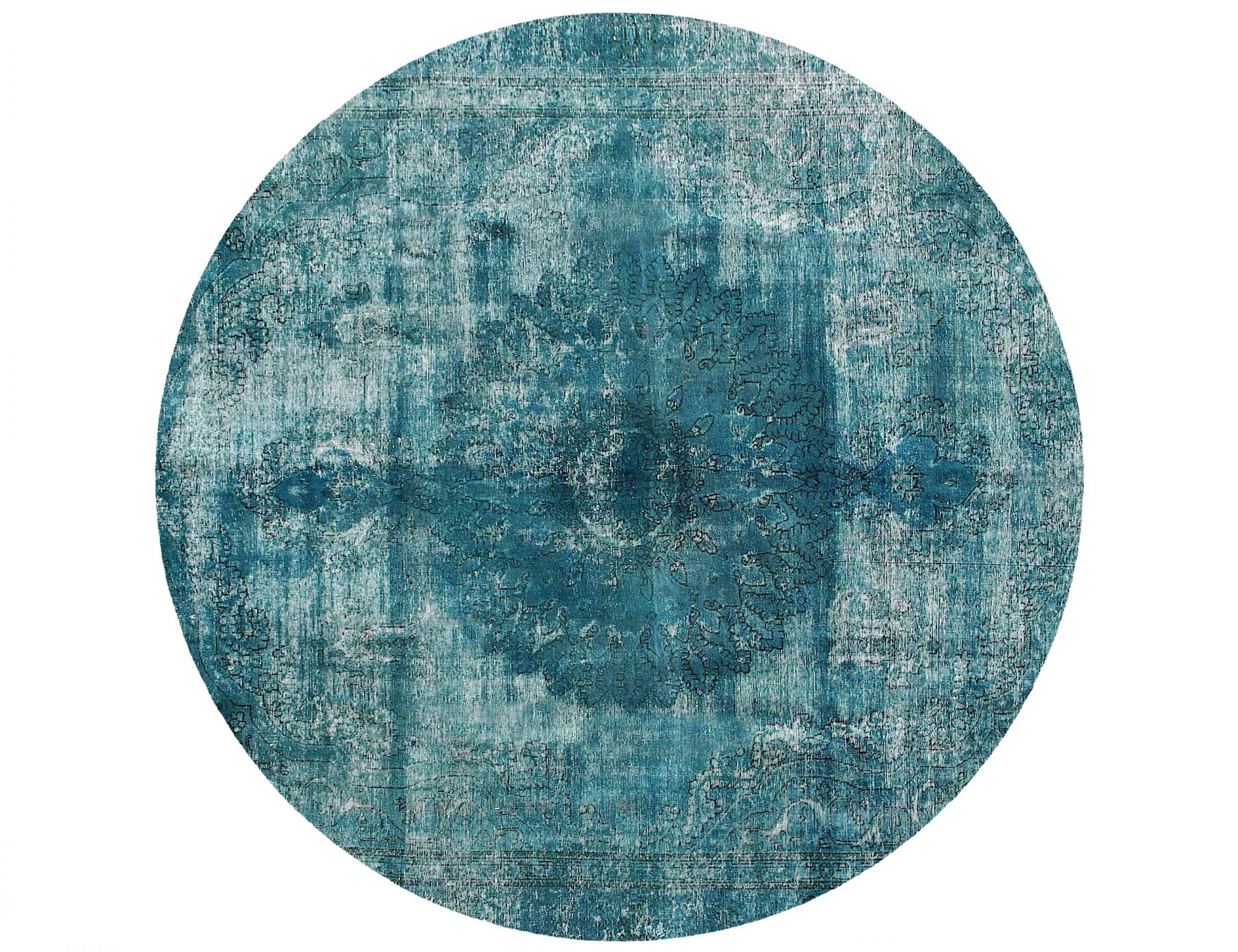 Persischer Vintage Teppich  türkis <br/>273 x 273 cm