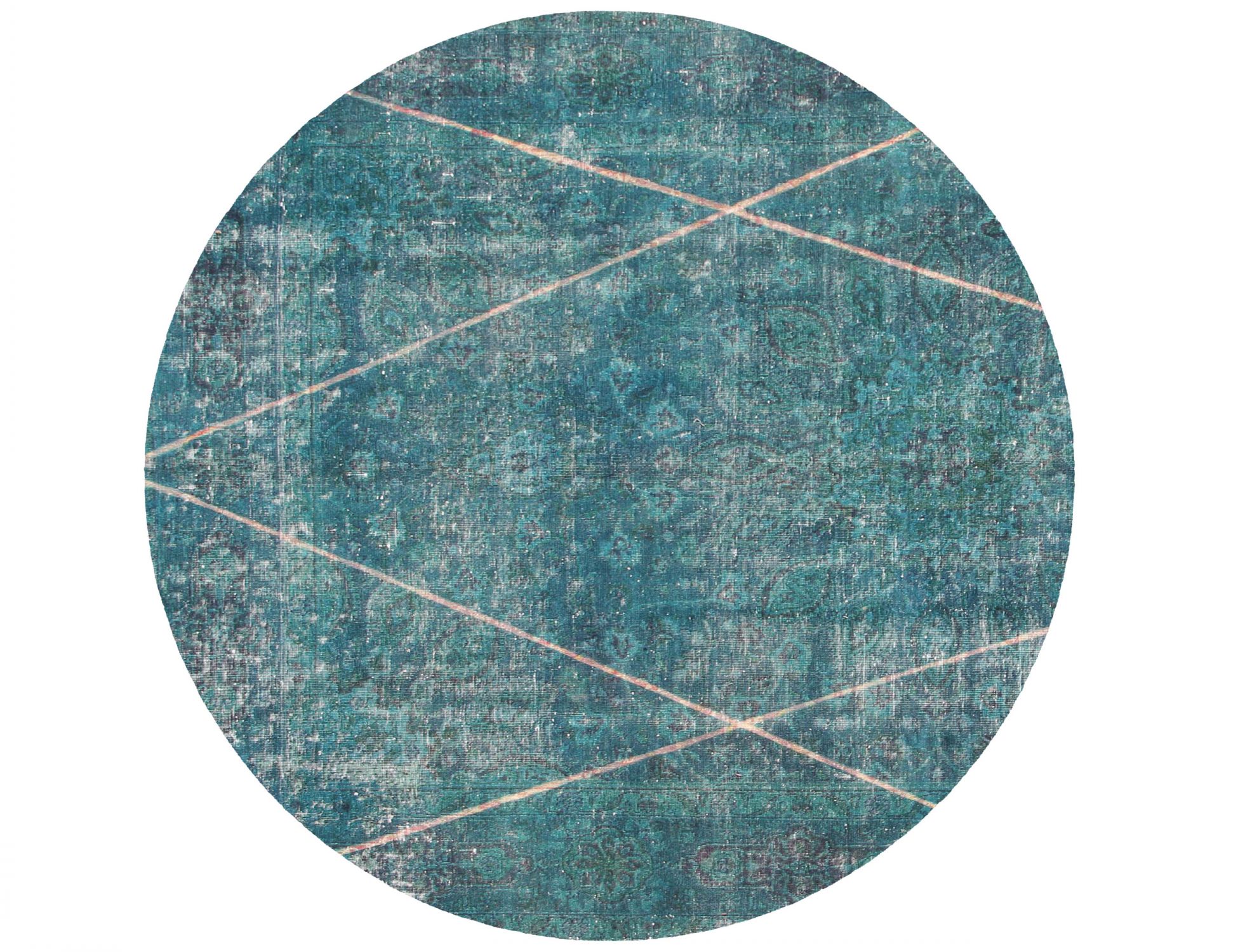 Rund  Vintage Teppich  grün <br/>180 x 180 cm