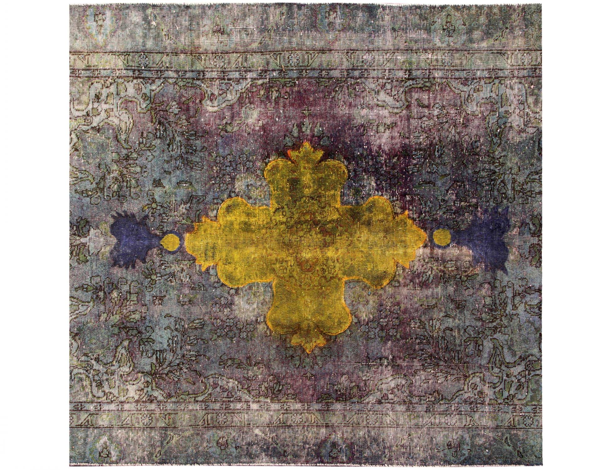 Tappeto vintage persiano  giallo <br/>173 x 173 cm