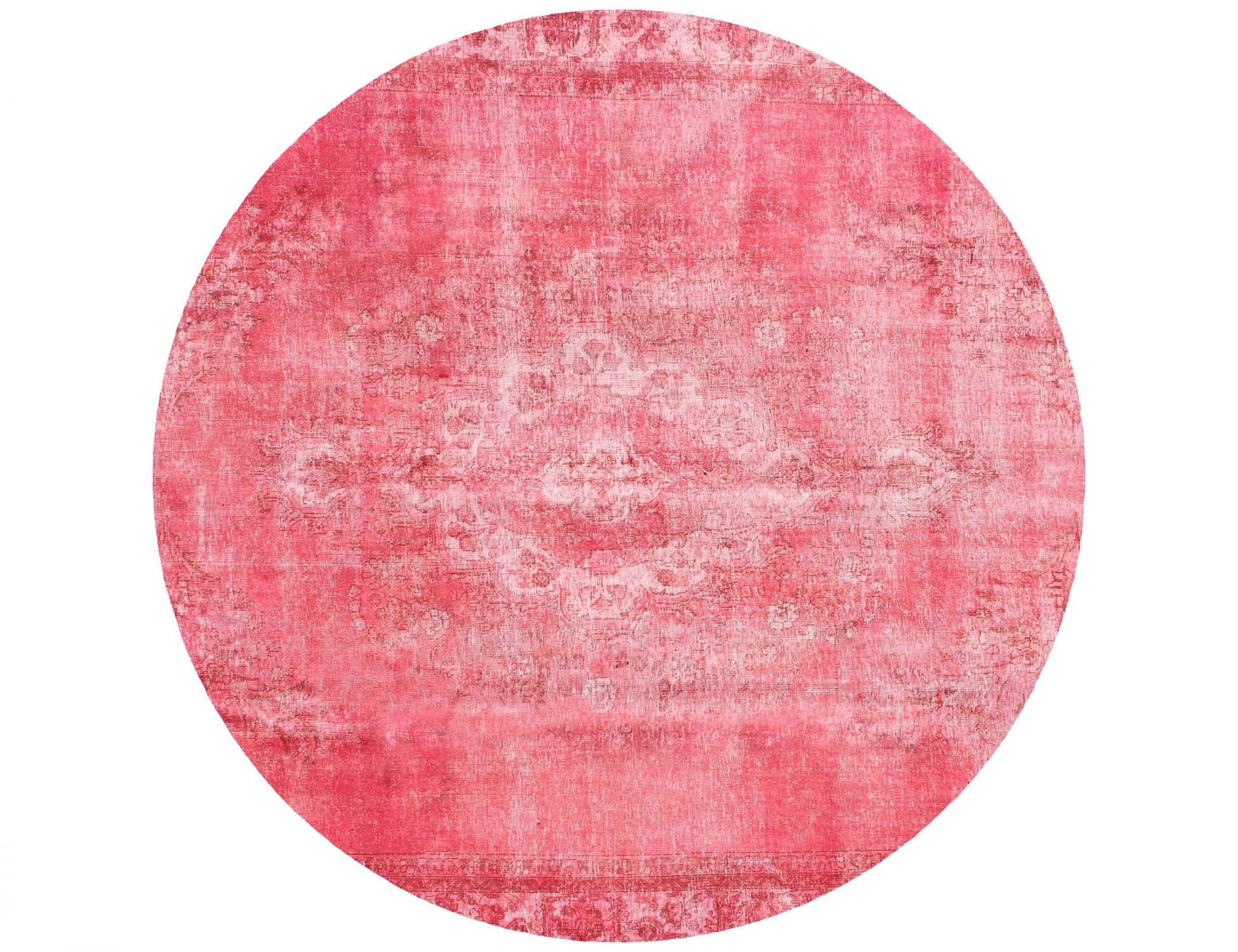 Rund  Vintage Teppich  rosa <br/>252 x 252 cm