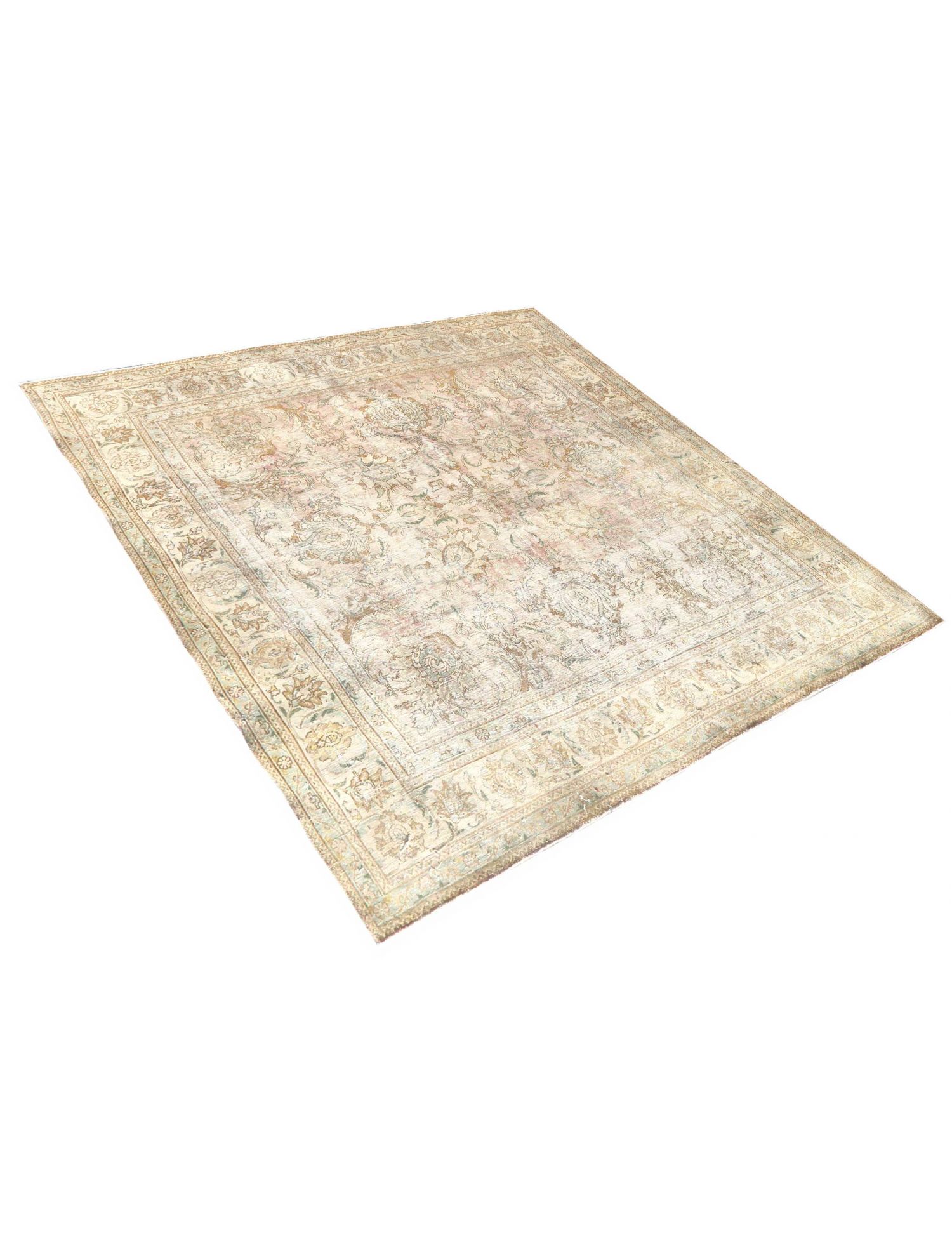 Quadrat Retro Perserteppich  beige <br/>280 x 308 cm