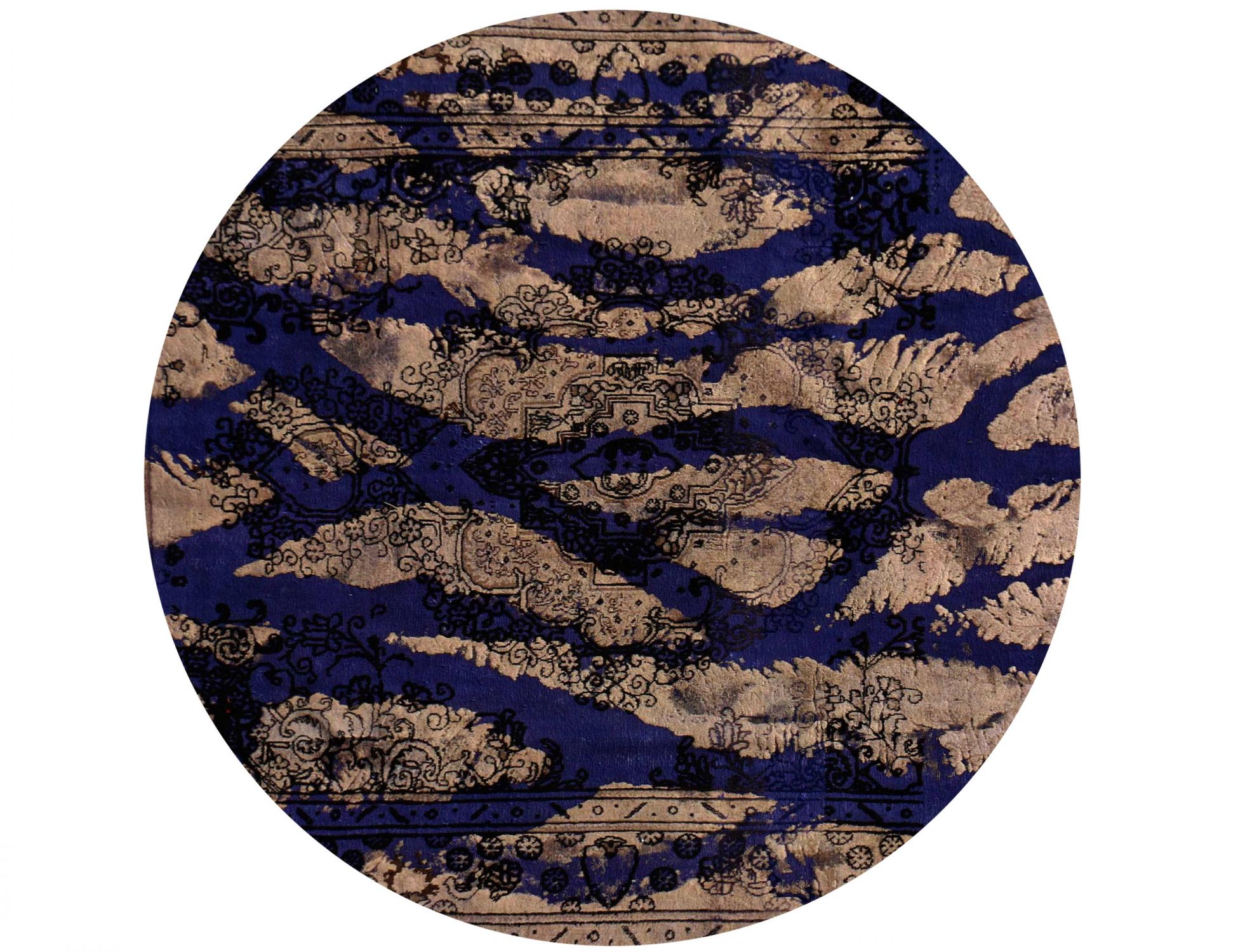 Rund Vintage Perserteppich  blau <br/>278 x 278 cm