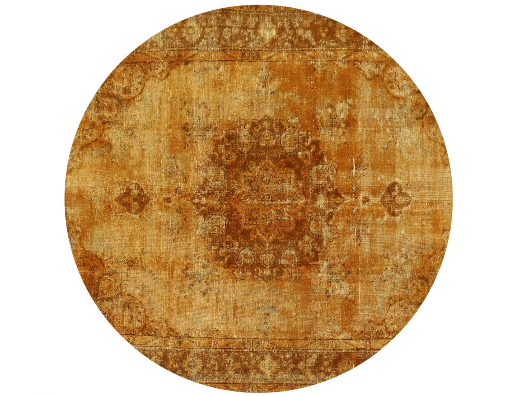 Rund Vintage Perserteppich  gelb <br/>290 x 290 cm