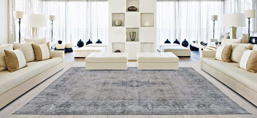 alfombra vintage gris