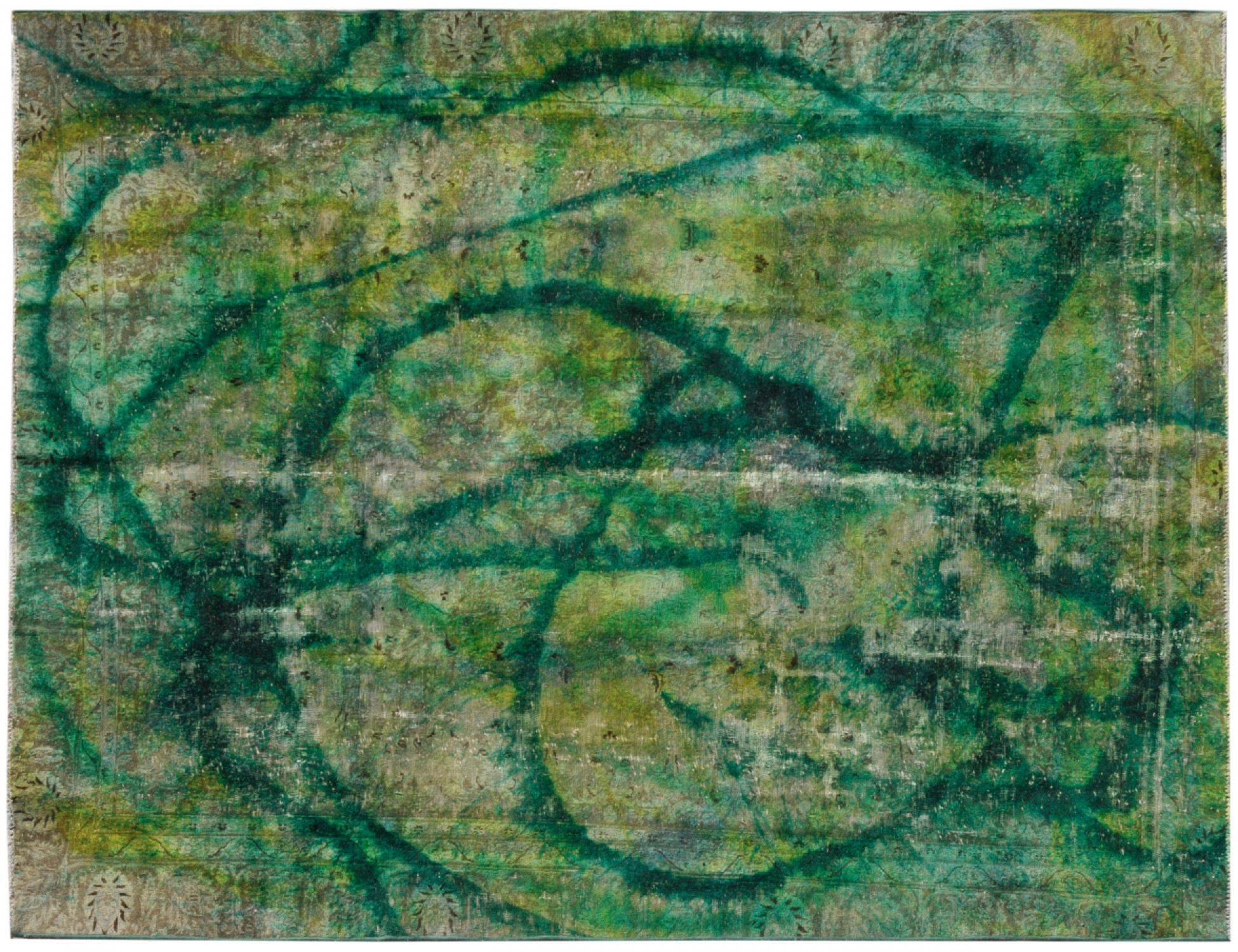 Alfombra vintage  verde <br/>340 x 252 cm