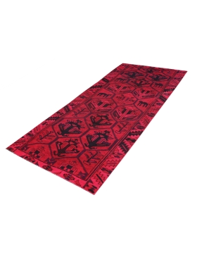 Rot Persien Vintage Teppich 362 x 115 cm - view 1