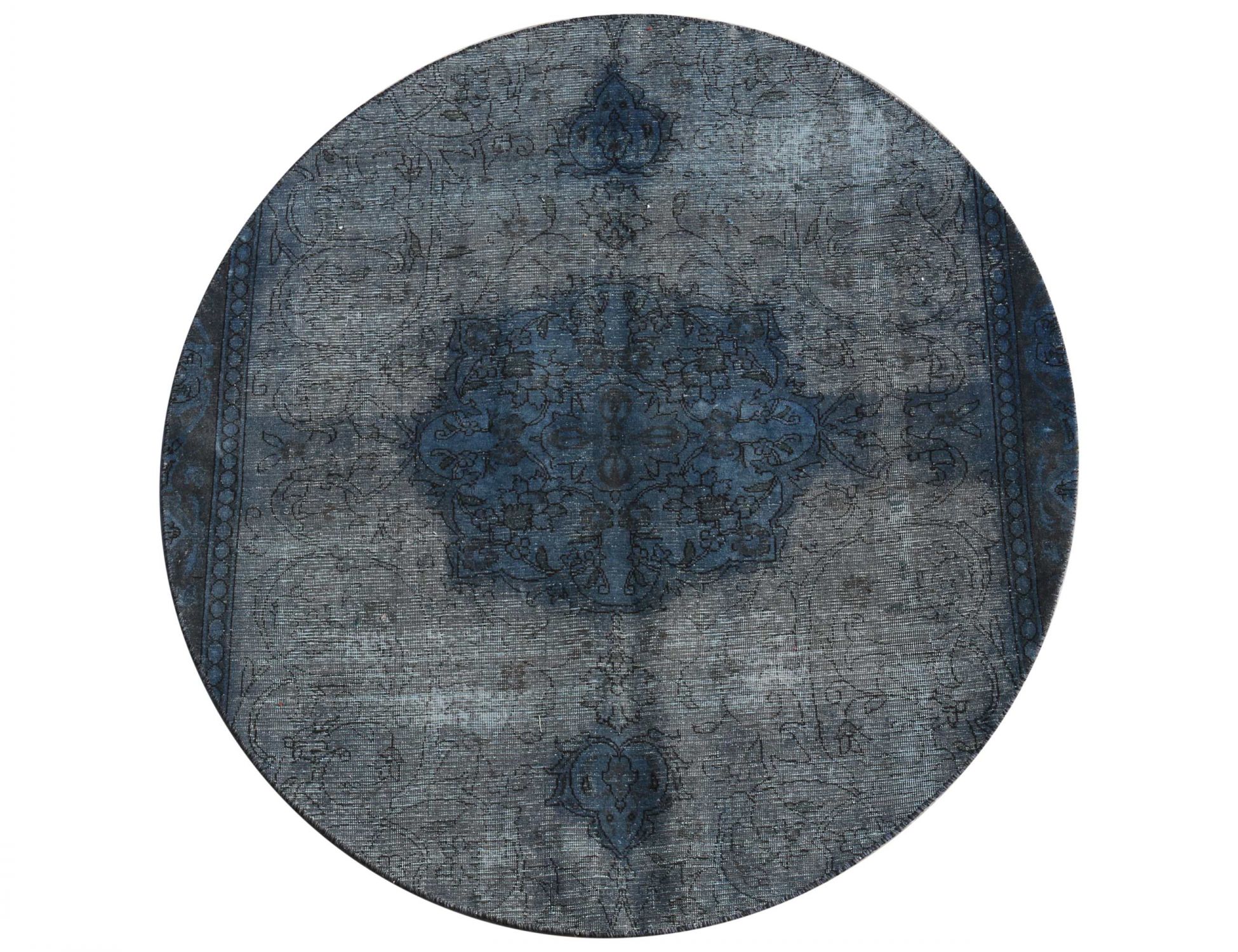 Rund Vintage Perserteppich  blau <br/>202 x 202 cm