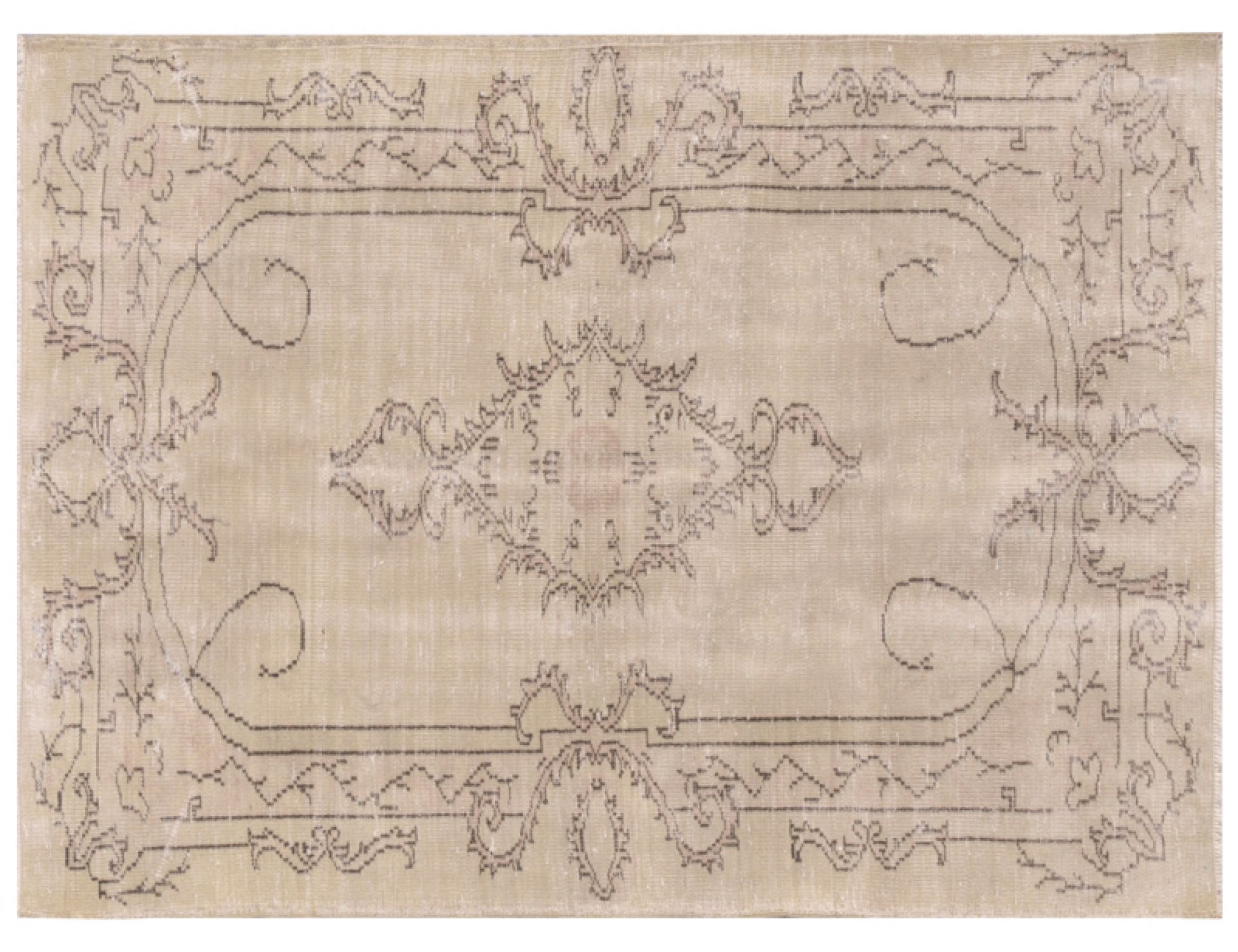 Beige  Turkey Vintage Carpet  212 x 116 cm