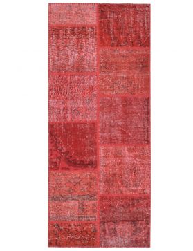 Patchwork Teppe 198 X 79 rød