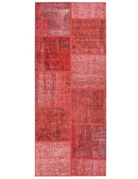 Patchwork Teppe 198 X 78 rød