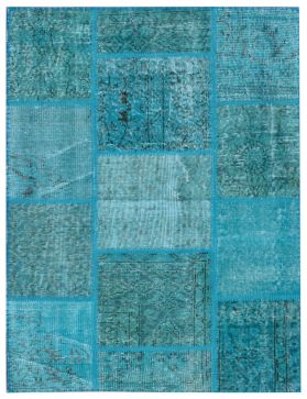 Patchwork Carpet 160 X 100 blue