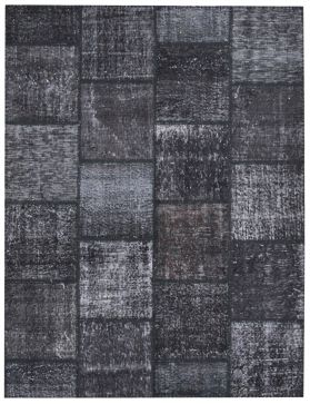Patchwork Carpet 198 X 159 musta
