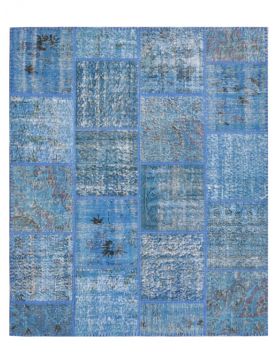 Patchwork Teppich 178 X 158 blau