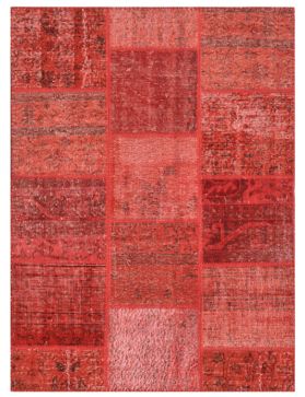 Patchwork Teppe 178 X 118 rød