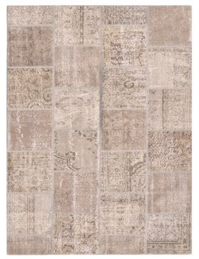Patchwork Teppich 238 X 170 beige