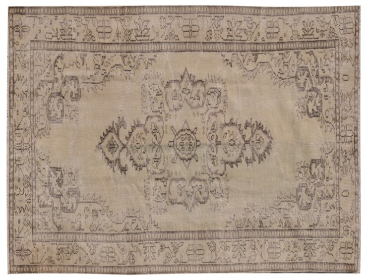 Beige Turkki Vintage Carpet 250 x 150 cm