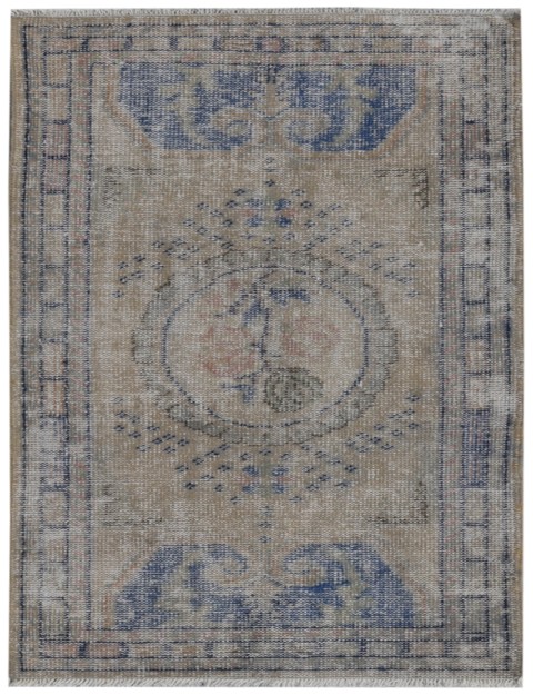 Beige Türkei Vintage Teppich 156 x 85 cm