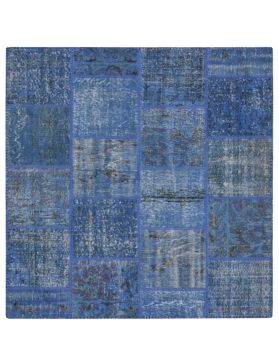 Patchwork Teppich 200 X 150 blau