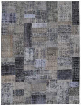 Patchwork Teppich 302 X 203 schwarz