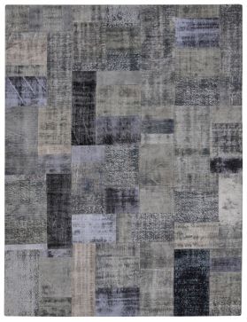 Patchwork Teppich 301 X 202 grau