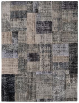 Patchwork Teppich 240 X 172 grau