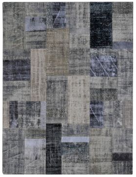 Patchwork Teppich 241 X 173 grau