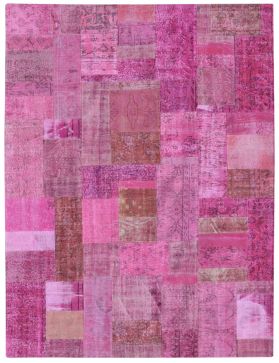 Patchwork Teppich 302 X 204 lila