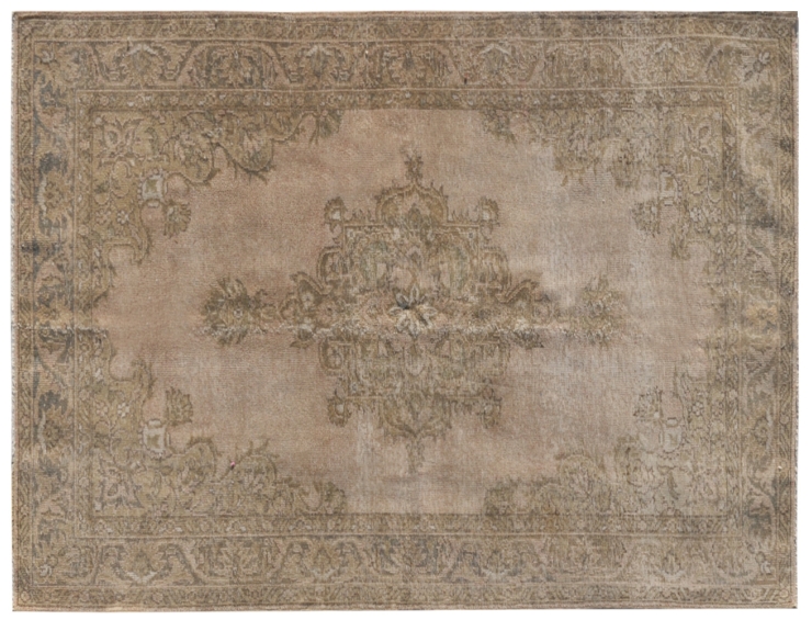 Beige Türkei Vintage Teppich  202 x 114 cm