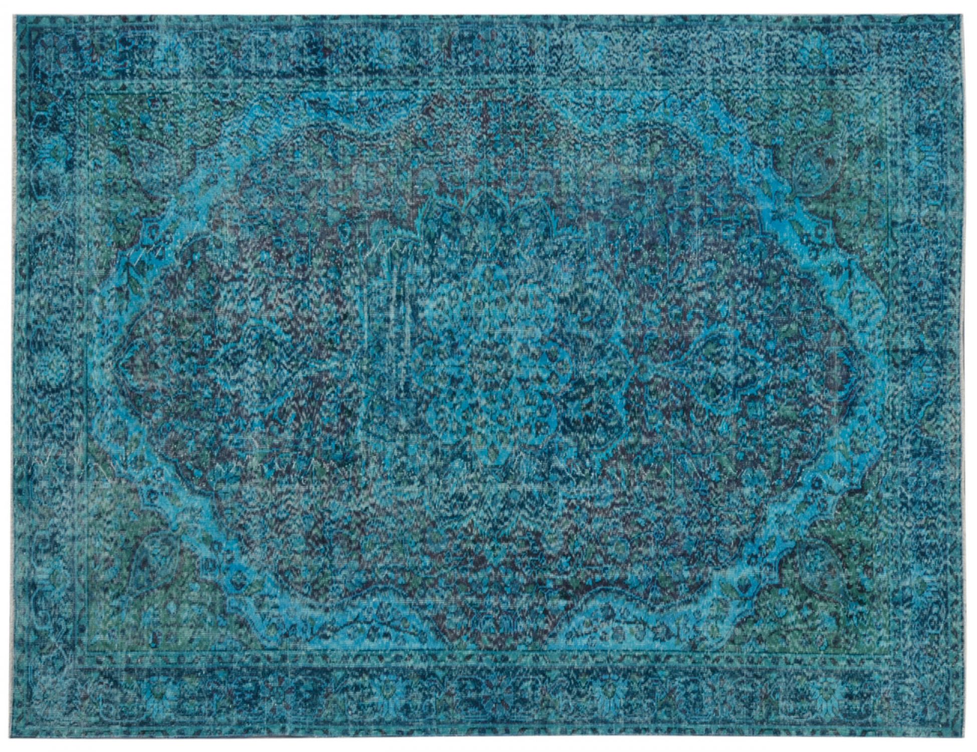 Alfombra vintage  azul <br/>313 x 199 cm