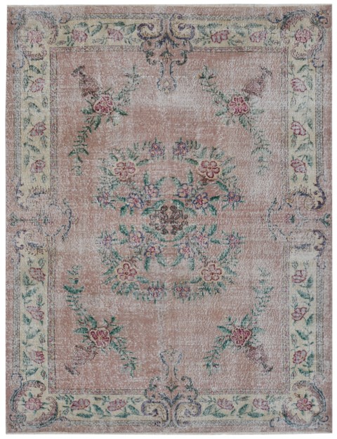 Beige Türkei Vintage Teppich 301 x 213 cm