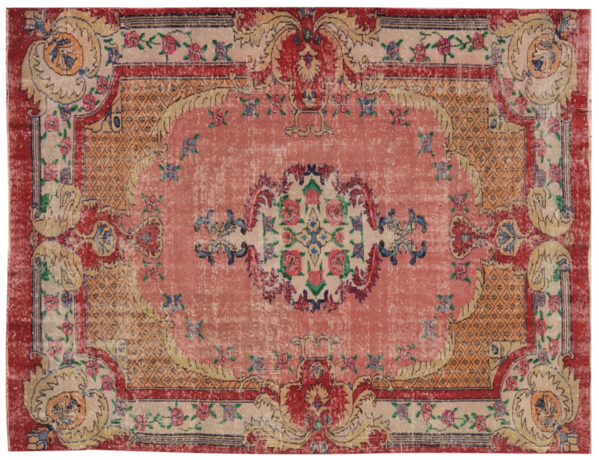 Red  Turkey Vintage Carpet  268 x 180 cm