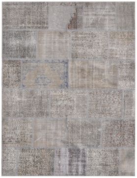 Patchwork Teppich 240 X 170 grau