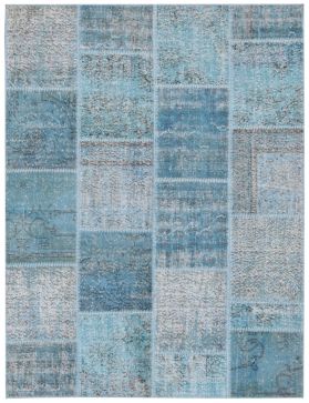 Patchwork Teppich 240 X 170 blau