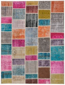 Patchwork Teppich 240 X 170 mehrfarbig