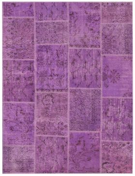 Patchwork Teppich 228 X 160 lila