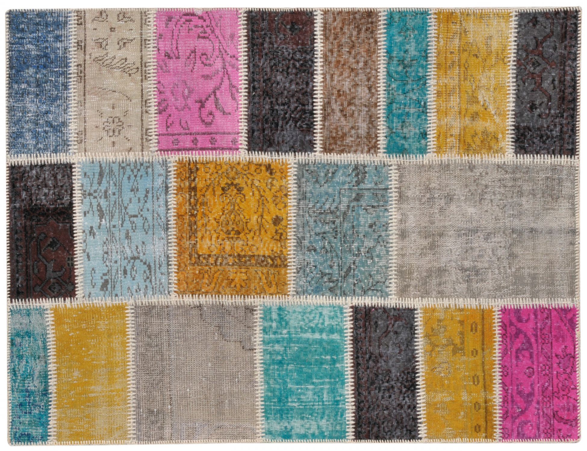 Patchwork Teppich  mehrfarbig <br/>180 x 120 cm