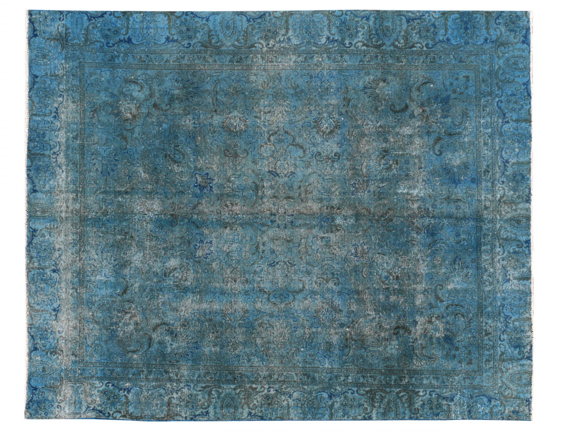 Quadrat Vintage Teppich  blau <br/>303 x 266 cm