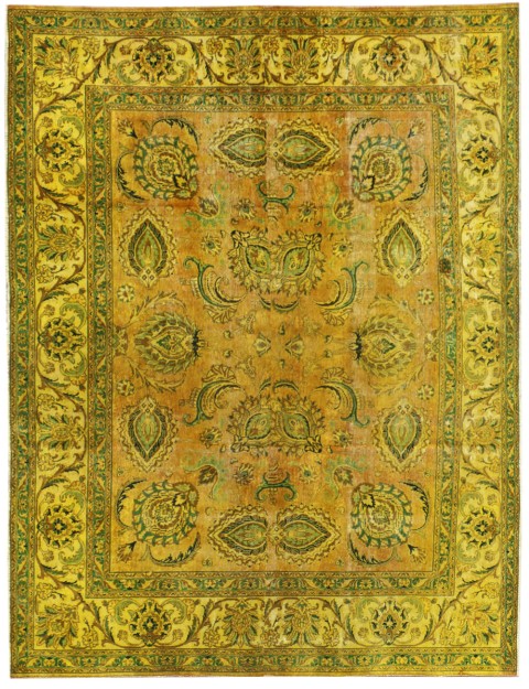 Gelb Persien Vintage Teppich 346 x 284 cm