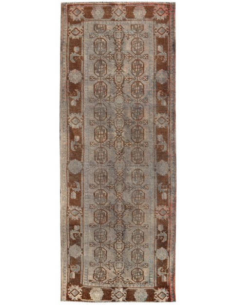 Grau Persien Vintage Teppich 300 x 113 cm