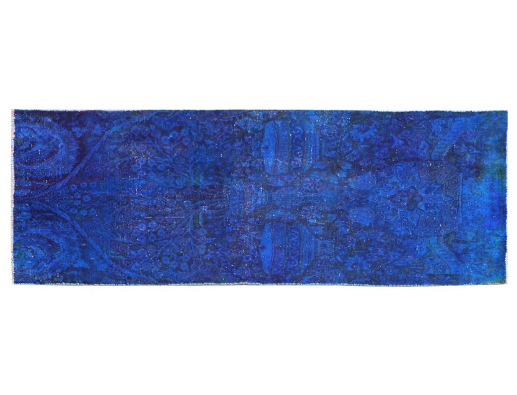 Blu Persiano Tappeto Vintage 220 x 90 cm