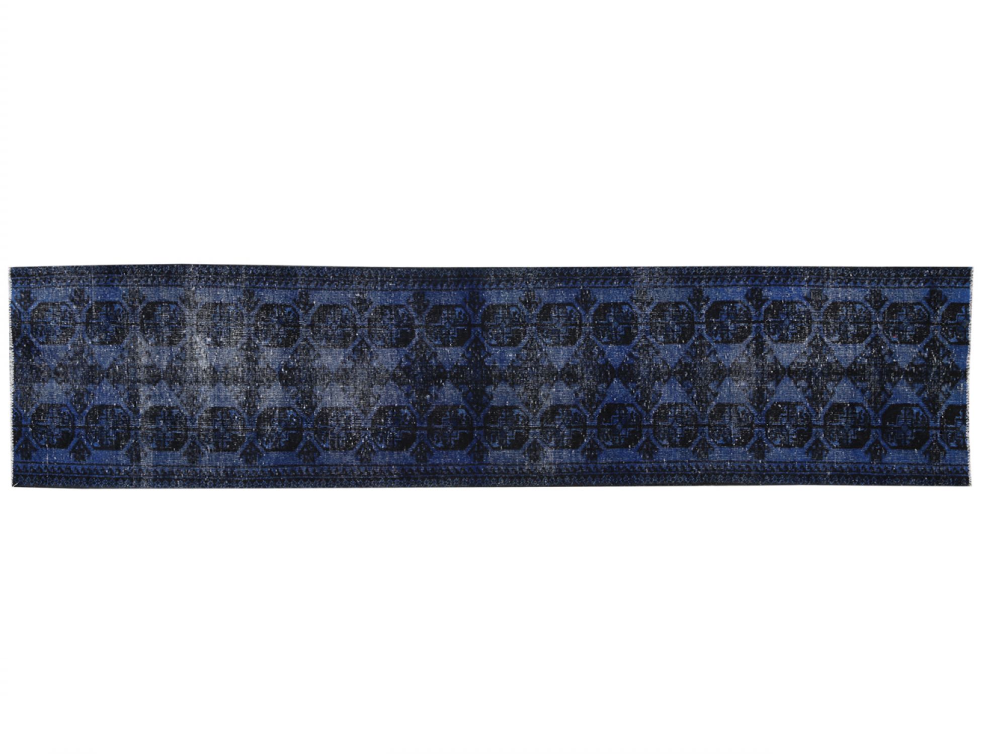 Blue Persia Vintage Carpet 334 x 75 cm - Unique Handmade Carpet