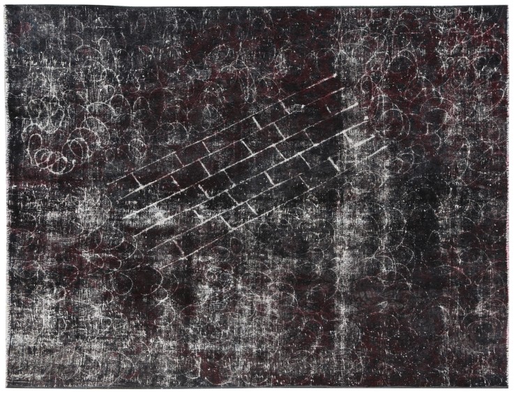 Nero Persiano Tappeto Vintage 205 x 190 cm