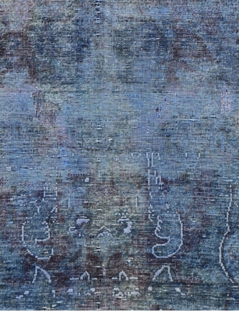 Blu Persiano Tappeto Vintage 255 x 118 cm - view 3