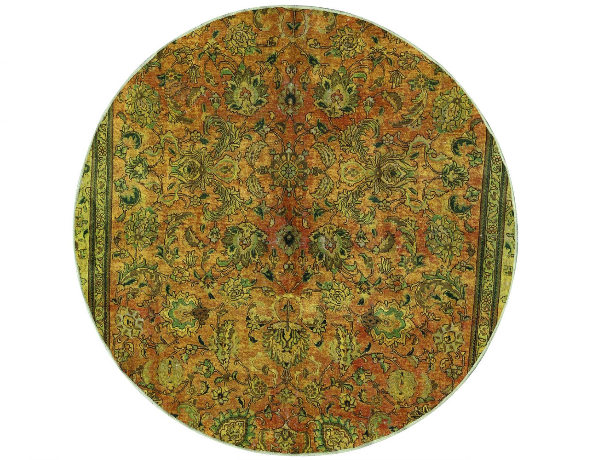 Round Vintage Carpet  green  <br/>198 x 198 cm