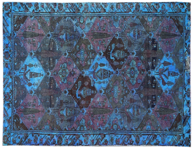 Blau Persien Vintage Teppich 295 x 150 cm