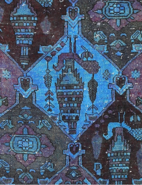 Blu Persiano Tappeto Vintage 295 x 150 cm - view 1