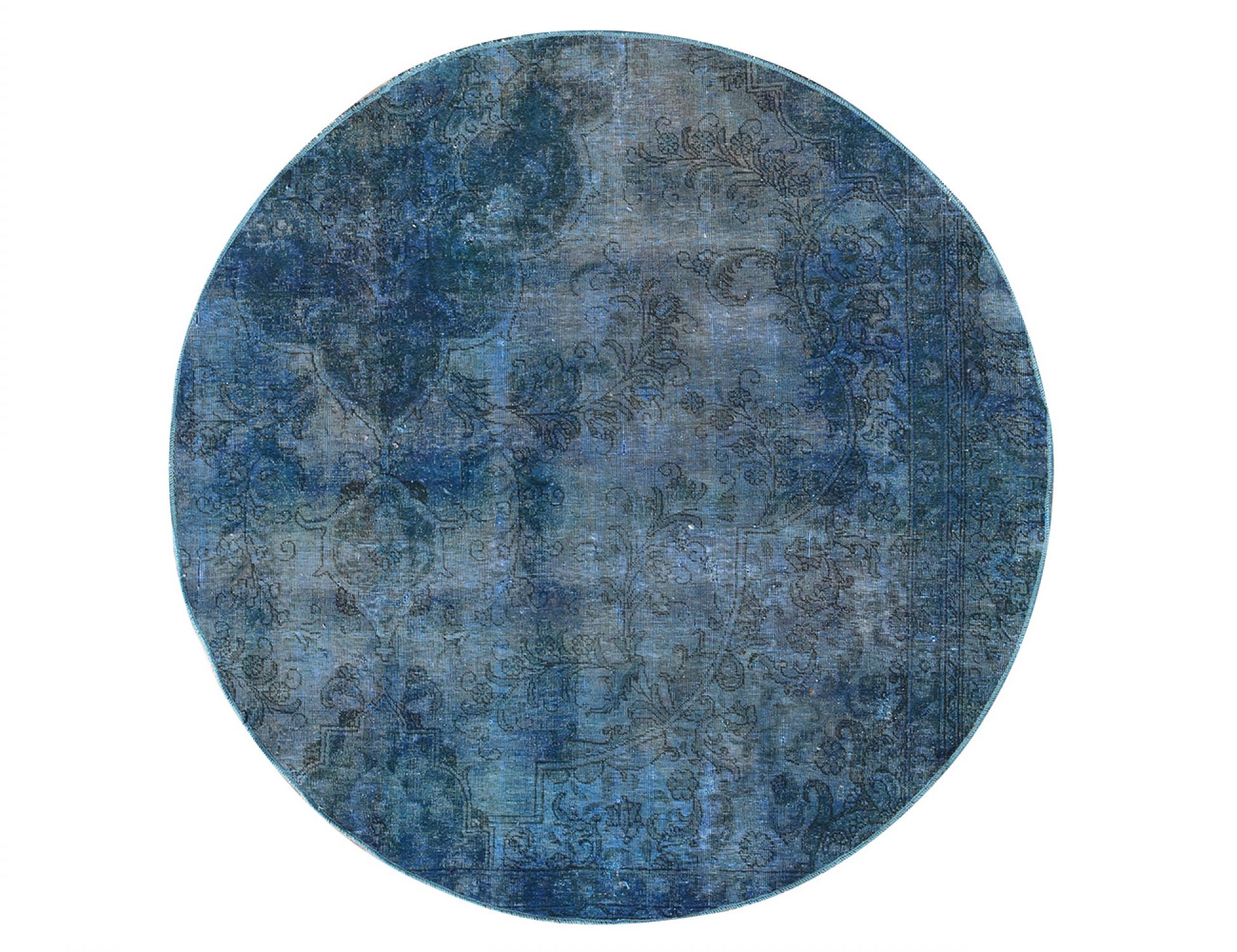 Rund Vintage Teppich rund  blau <br/>170 x 170 cm